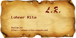 Lohner Rita névjegykártya