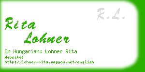rita lohner business card